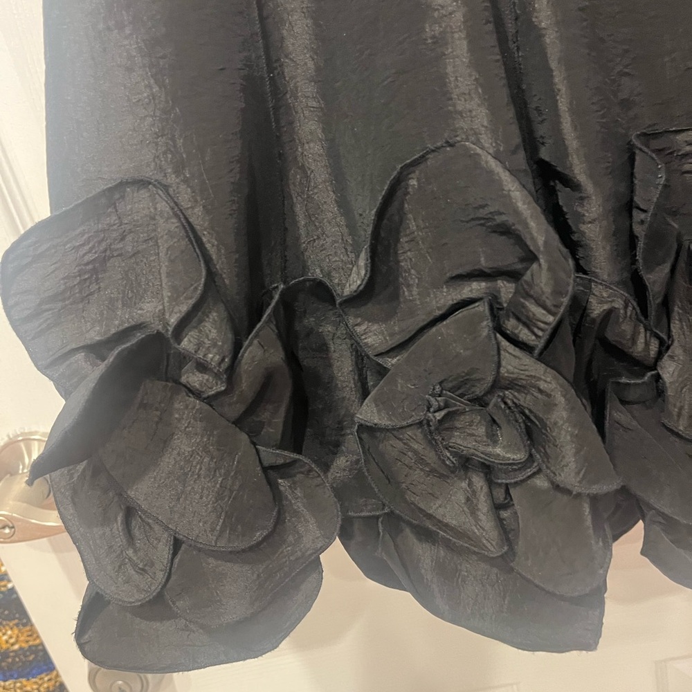KM Collection Black Skirt with Ruffle Detail